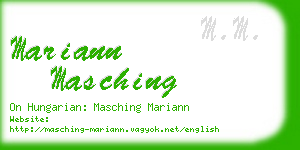 mariann masching business card